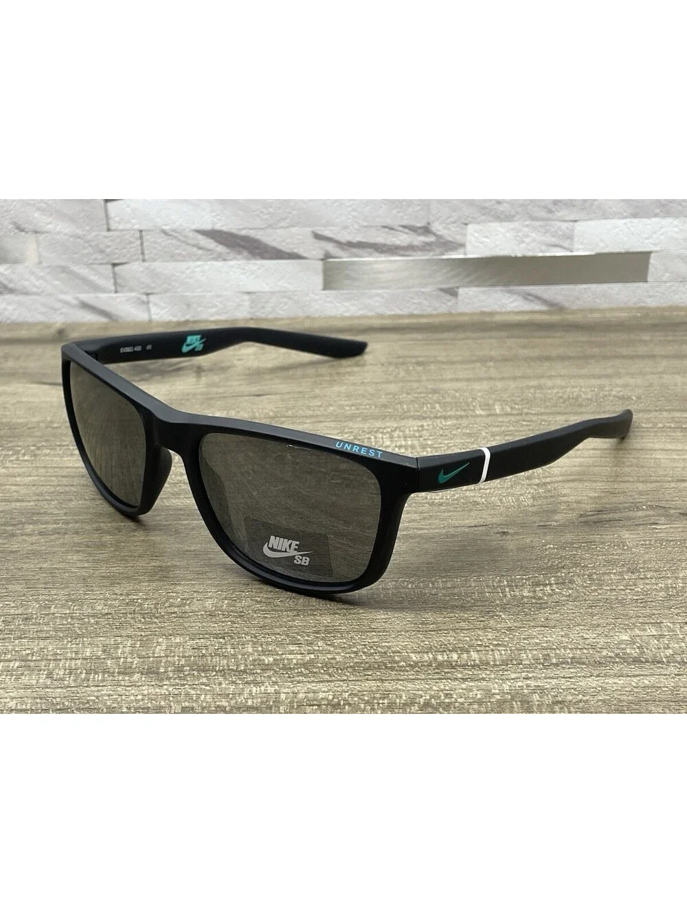 New NIKE UNREST EV0921 400 57[]19-145 #3 Black Teal Men’s Sunglasses